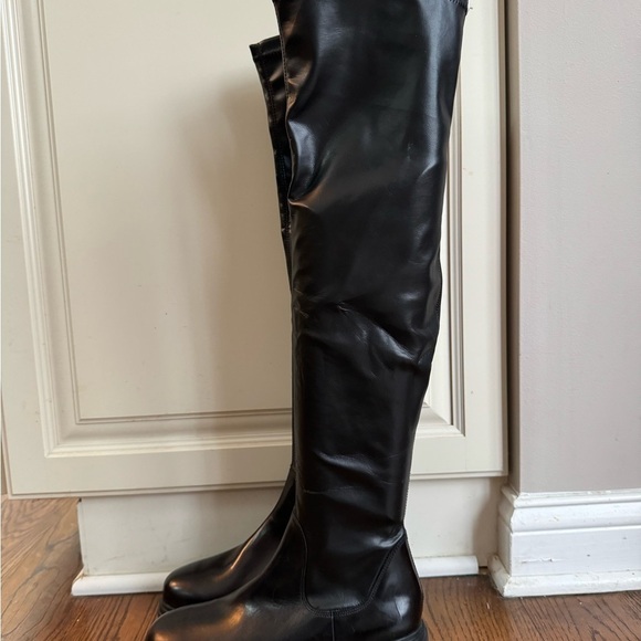 $550 PAUL GREEN Osborne Over the Knee Boot LEATHER CHUNKY BLACK - Picture 6 of 11